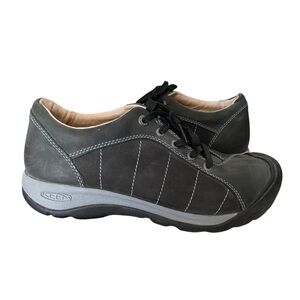 KEEN Presidio Shoes Black Grey Cycling Lace Up Leather Womens Size 10